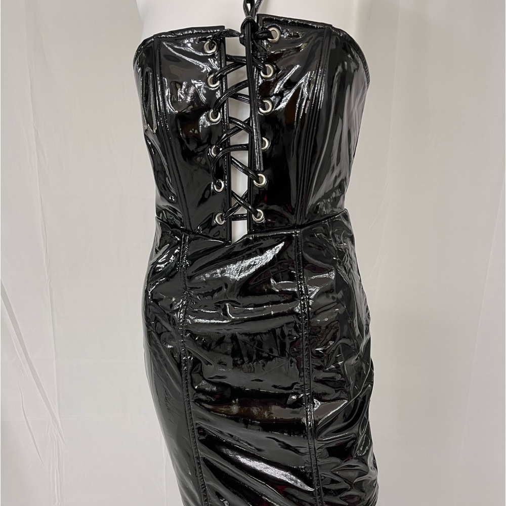 Black Fashion Nova Leather Dress